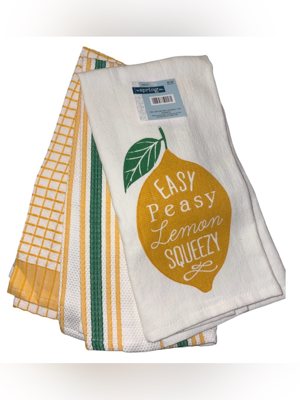 Kitchen Lemon Print Cotton Dish Towels